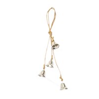 Ioensy - Campanas De Viento Para Colgar En La Puerta, Cuerda De Yute, Campanilla De Viento Para Balcón, Patio, Interior Y Exterior, Color Plateado