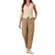 thumbnail image 2 of Chaleco sin mangas de botón y cuello en V para mujer Inspire Chic, crop, talla S, color caqui, 2 of 6