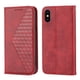 thumbnail image 2 of Funda Flip FOXDOCK para iPhone X/XS , Estilo Billetera con Diseño Rombo, Correa de Mano y Soporte, Uso Diario, 2 of 5