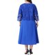 thumbnail image 3 of Agnes Orinda Vestido de Línea A de Manga Corta para Mujer de Talla Grande y Chaqueta de Encaje con Manga 3/4 Floral Abierta al Frente Elegante Conjunto de Vestido Formal de 2 Piezas 1X Azul, 3 of 6