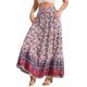 thumbnail image 4 of INSPIRE CHIC Faldas Boho para Mujer Estampado Floral Primavera Verano Cintura Elástica Casual Faldas Maxi XL Blanco Púrpura, 4 of 5