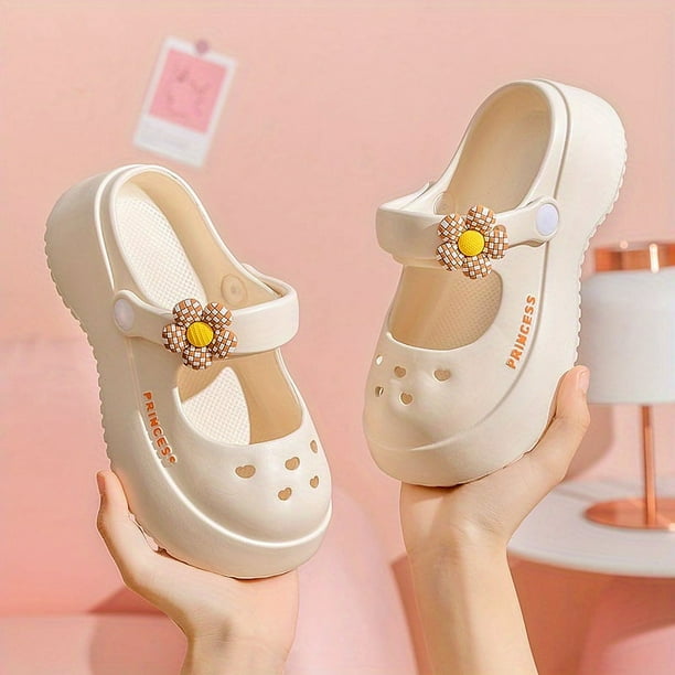 Girls Cute Floral Print Clog Sandals, Kids Casual Dress Up Mary Jane Shoes With Assorted Colors