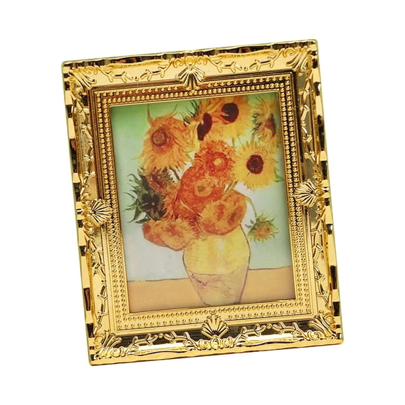 Escala 1:12, Casa de Muñecas, Cuadro de Arte de Pared Clásico, Marco de Mural de Pared en Miniatura de Resina para Accesorios de Casa de Muñecas, Mode Maceta