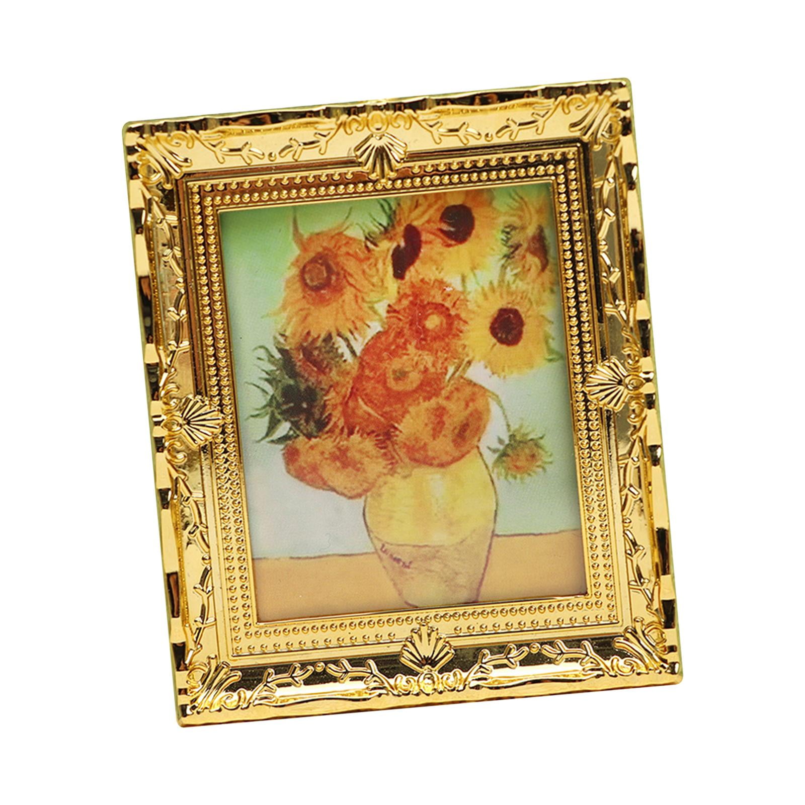 Magideal - Escala 1:12, Casa De Muñecas, Cuadro De Arte De Pared Clásico, Marco De Mural De Pared En Miniatura De Resina Para Accesorios De Casa De Muñecas, Mode Maceta