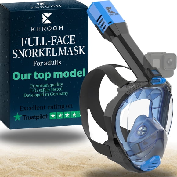Máscara de snorkel Khroom de cara completa CO2‑Safe con vista panorámica de 180°