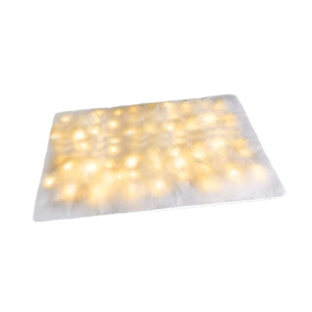 Manta de nieve iluminada navideña de 71 x 18 pulgadas, decoración navideña para ambiente festivo, accesorios para fotografías navideñas artificiales