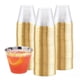 thumbnail image 1 of Copas de vino desechables Prestee 9 oz, paquete de 100 unidades, con borde dorado, 1 of 7