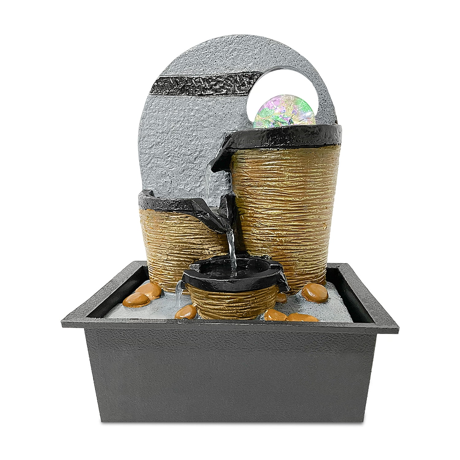 Mundo Online - Fuente De Agua Cascada Natural Con Iluminación Led