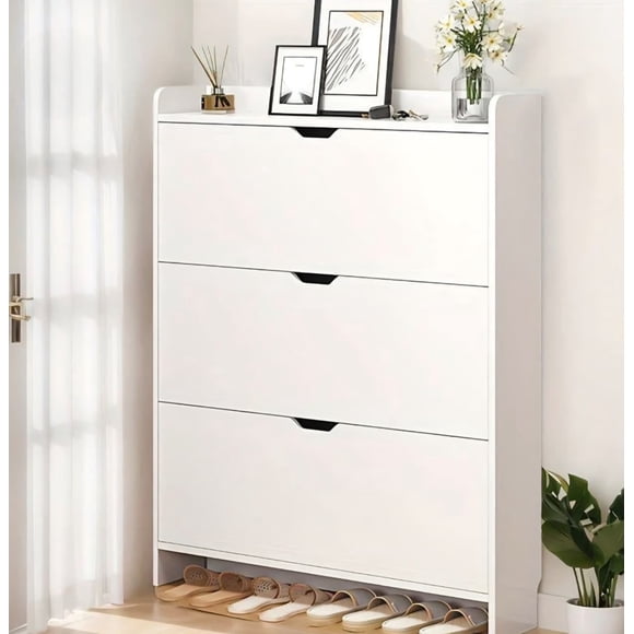 Zapatero Mueble Organizador de Zapatos para Entrada o Dormitorio Color Blanco
