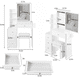 thumbnail image 2 of 29.2" Small Size Left Bedside Cabinet Vanity Table + Cushioned Stool, 2 AC+2 USB Power Station, Hair dryer bracket, Extra Large Touch Control Sliding LED Mirror, Tri-color Switching, Brightness Adjust, 2 of 3
