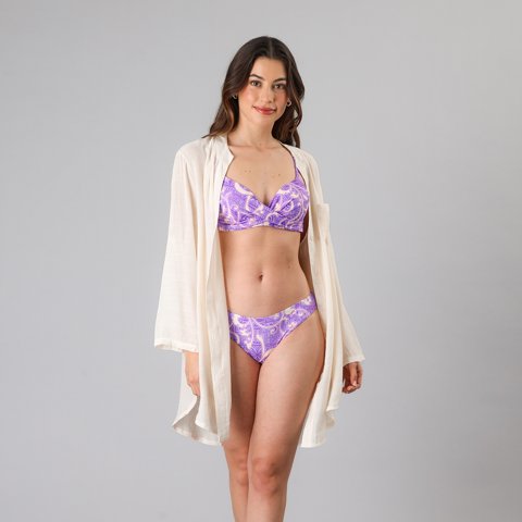 Salida De Baño Camisera Flores Mujer 33944-17