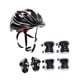 thumbnail image 3 of 7pcs/set para niños Casco de bicicleta de bicicleta Casco reutilizable Kit de protección de scooter de patinaje multipropósito Casco de skateboard Negro, 3 of 5