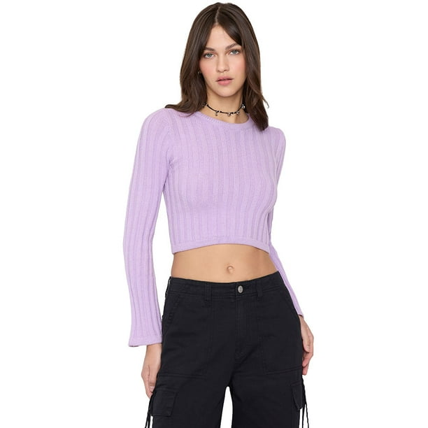 Sweater Mujer Round Neck Lila Corona