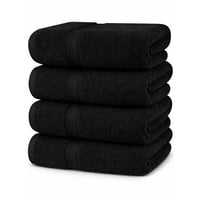 Aura Zeus - Set De 4 Toallas De Baño 140X70 Cm Algodon 500Gr Grandes Az Negro