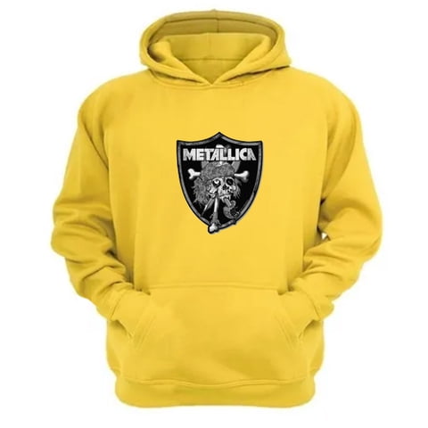Genérico - Polerón Canguro Metallica Amarillo Talla L Unisex