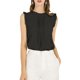 thumbnail image 1 of INSPIRE CHIC Blusas de Trabajo sin Mangas para Mujer, Tops Elegantes con Volantes y Pliegues, Negro XS, 1 of 7