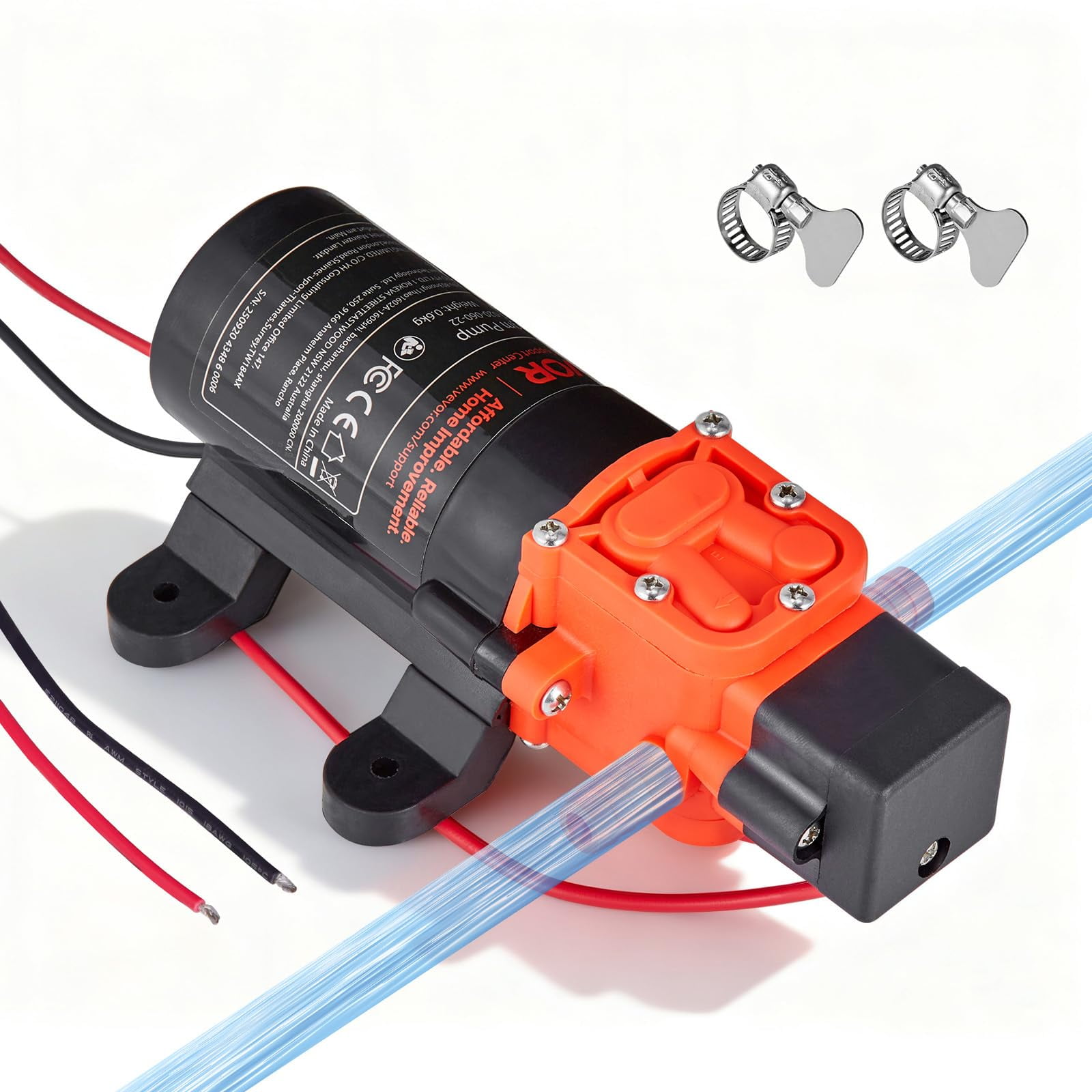 Bomba De Presión De Agua Vevor 12v Dc 4.5l/min 80 Psi Máx.