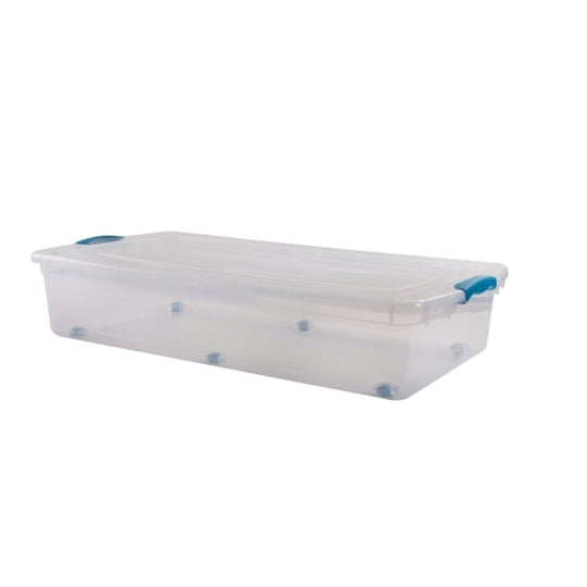 Caja Organizadora Bajo Cama 36l Plástico Transparente 1 Un Wenco