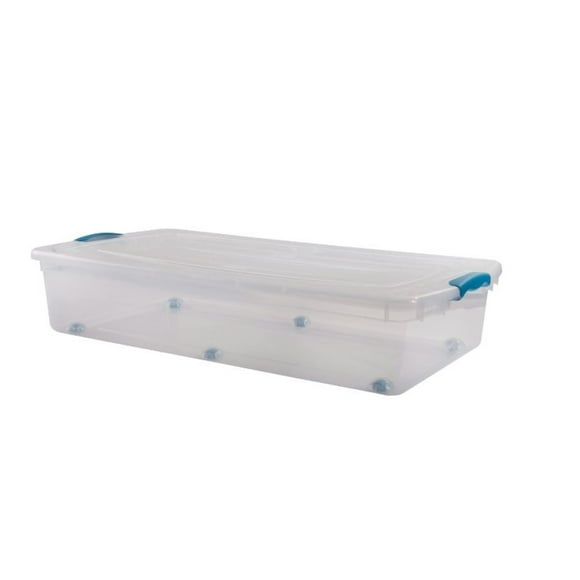 Caja Organizadora Bajo Cama 36L Plástico Transparente, 1 Un