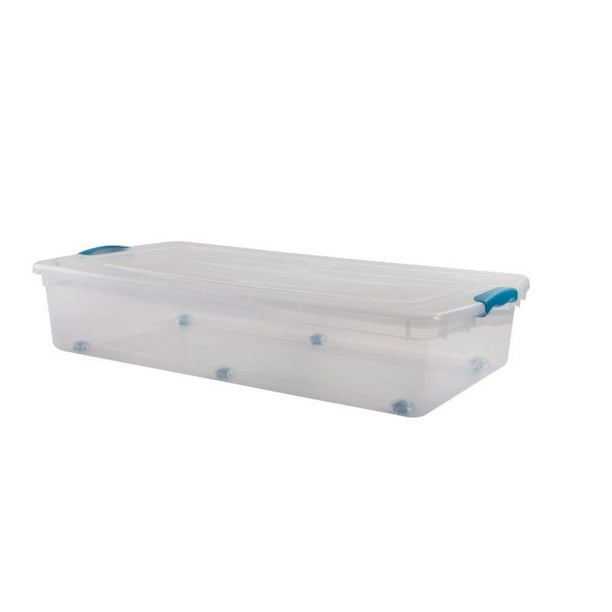 Caja Organizadora Bajo Cama 36L Plástico Transparente