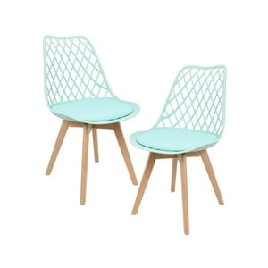 Habita2 Chile - Pack 2 Silla Tulip Acolchada Mesh - Menta