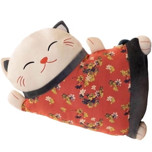 Bothyi - Almohada De Gato De La Suerte, Almohada Lumbar De Dibujos Animados Desmontable Para El Hogar, Coche, Regalo De Año Nuevo, Rojo