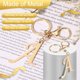 thumbnail image 3 of Uxcell Lindo Llavero de Letra Inicial Dorado de Acero Inoxidable Letra R Llavero para Mujeres Bolso de Mano, 3 of 6