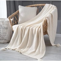 Angeles Del Hogar - Manta Decorativa Para Sofa Con Pompon