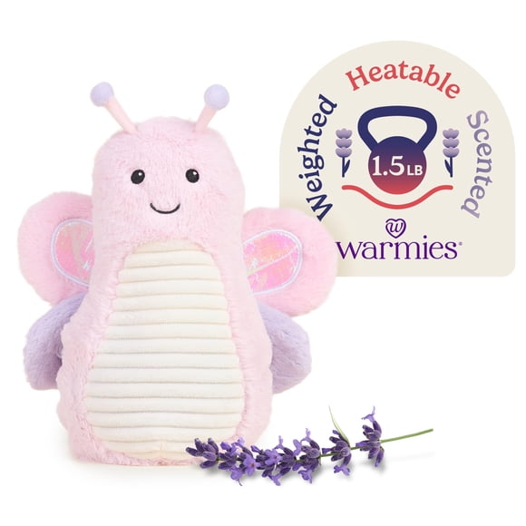 Peluche Therapeutic Warmies con forma de mariposa, 33 cm, apto para microondas, 0,5 kg