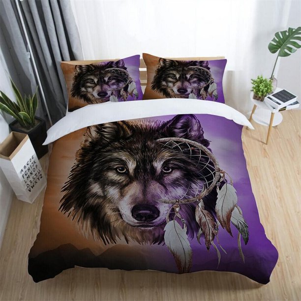 Dragon Horse Cat Skull Animal Print Quilt Duvet Cover Set Comforter Cover3-Piece Bedding Set