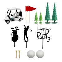 Bothyi - Adornos Para Tartas De Cumpleaños De Golf Para Hombres Para Celebraciones Día Del Padre Aniversario Carro Blanco