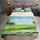 thumbnail image 1 of 3pcs Spring Green Plaid Tablecloth Picnic Scene Theme Print Three Piece bedding Soft Duvet Cover And Two Pillowcases, 1 of 5
