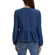 thumbnail image 3 of INSPIRE CHIC Mujeres Tops de Denim Lazo Frontal Manga Larga Volante Dobladillo Blusa Peplum Camisas de Jean S Azul Oscuro, 3 of 6