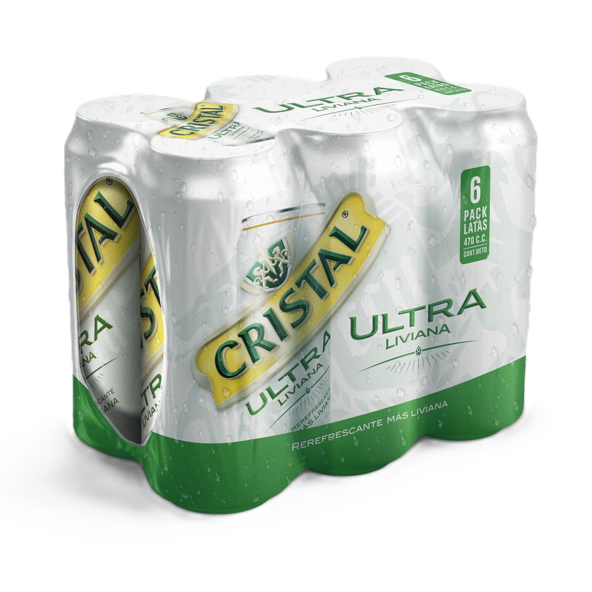Cerveza Lager Ultra Liviana 3.5° Pack De 6 Latas 470 ml Cristal