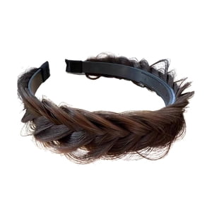 Magideal - Diadema Trenzada Para El Cabello, Diadema Trenzada Ancha, Peinado Para El Cabello, Banda Para El Cabello Gruesa, Banda Para El Cabello Trenzada Para M Marron Oscuro