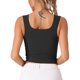 thumbnail image 3 of INSPIRE CHIC Camiseta de Tirantes de Mujer con Sujetador Incorporado Ajuste Ceñido Cuello Cuadrado Camiseta Interior M Negro, 3 of 5