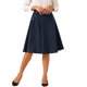 thumbnail image 1 of INSPIRE CHIC Falda Midi Acampanada Vintage de Mujer con Cintura Alta Elástica y Botones Decorativos XS Azul Oscuro, 1 of 6