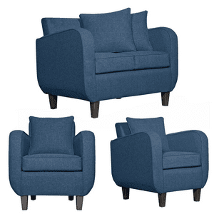 Ruzam Mobel - Juego De Living 2-1-1 Cronos Azul