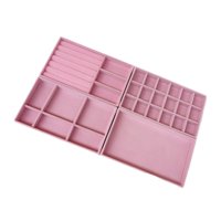 Ioensy - 4 Uds Bandejas De Joyería Organizador Multiusos Ahorro De Espacio Para Anillo Pulsera Rosa