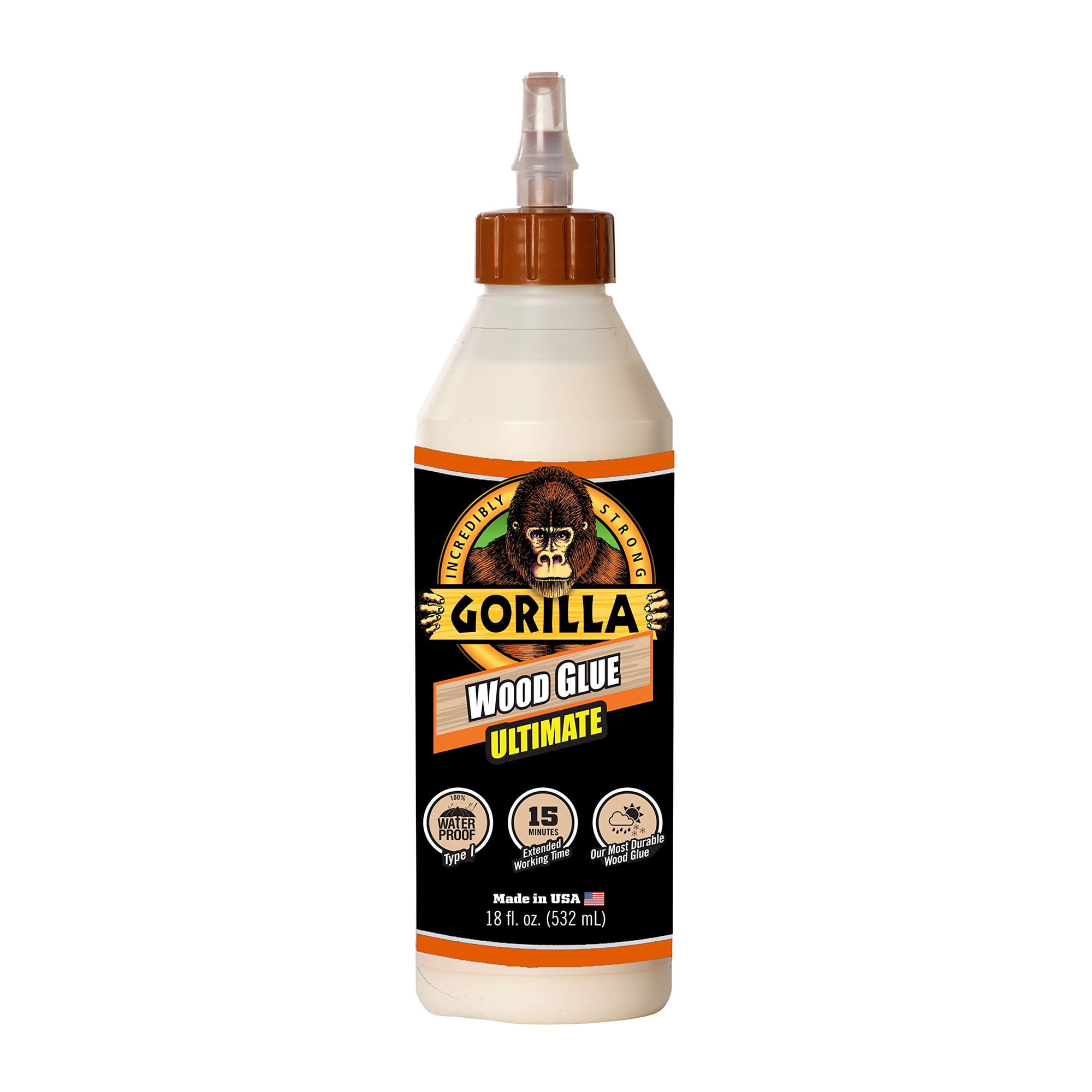 Pegamento Para Madera Gorilla Ultimate, Impermeable, 500 Ml, Color Natural