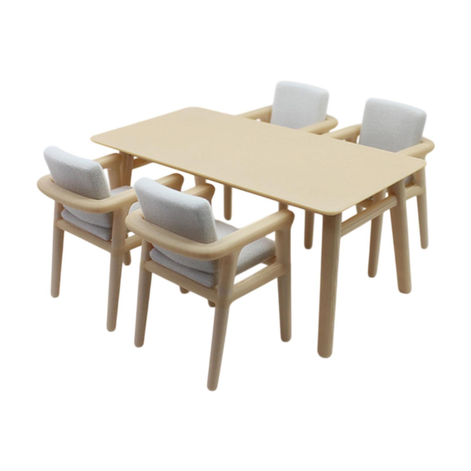 Magideal - Juego De Mesa Y Sillas Para Casa De Muñecas, Mini Muebles, Decoración De Escena, Muebles, Juguetes, Accesorios Para Juego De Imitación Para Diseño De 34x17x15 Pulgadas