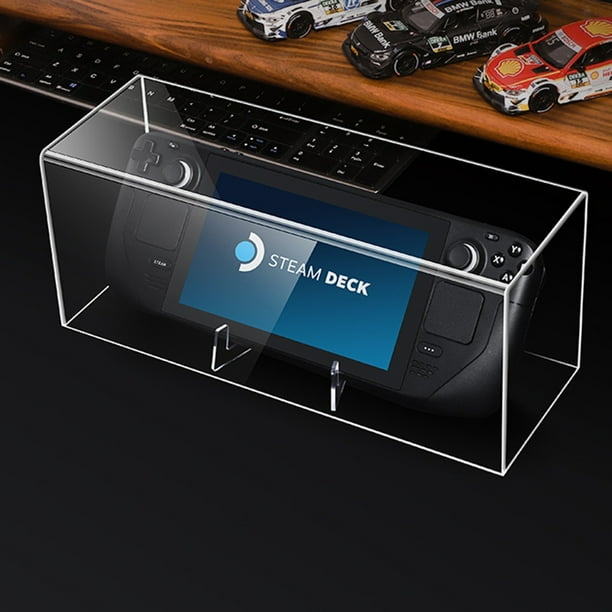 Funda acrílica transparente a prueba de polvo compatible con Steam Deck, cubierta protectora antiarañazos para la caja de almacenamiento de accesorios de consola de juegos-Transparente
