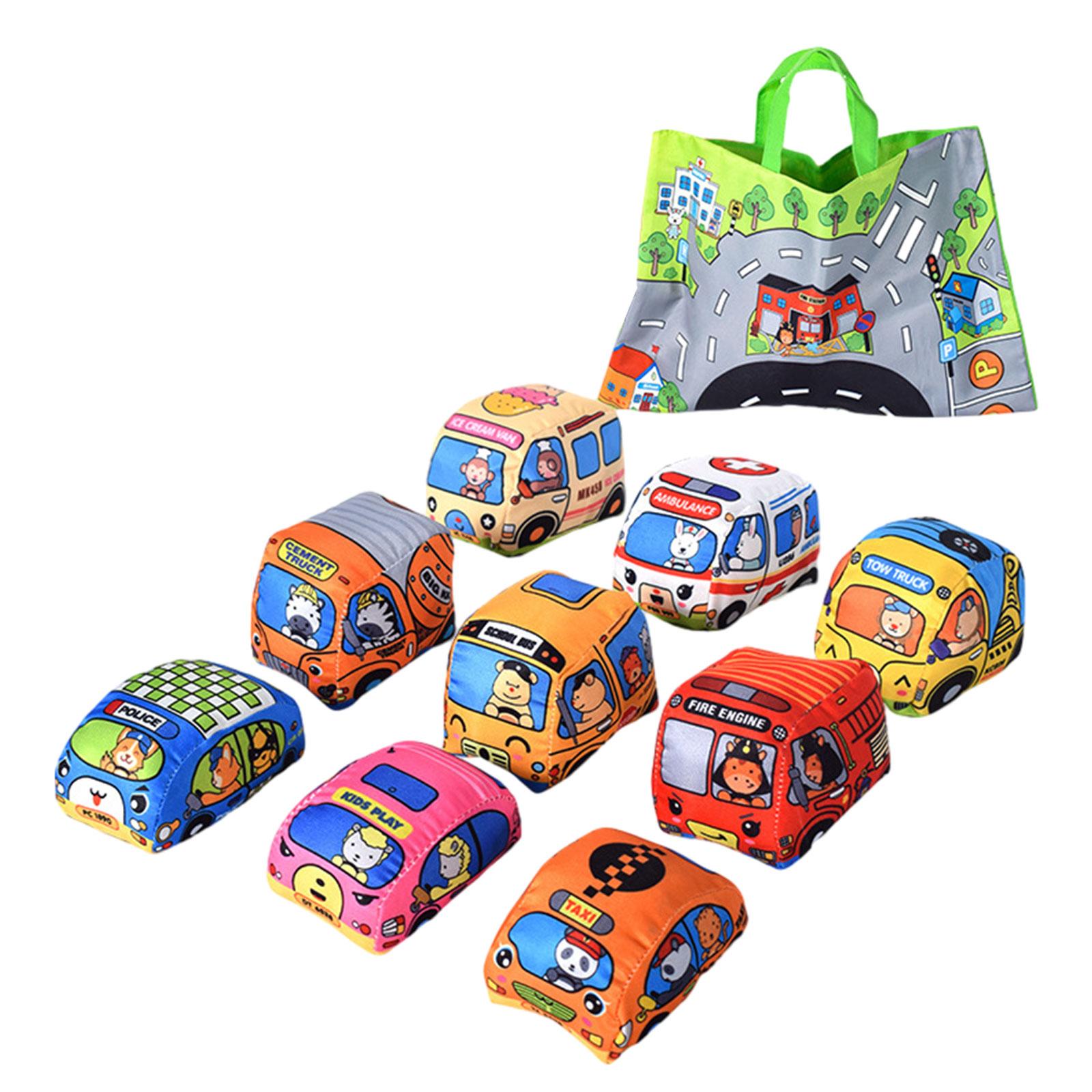 Bothyi - Coches De Juguete Blandos, 9 Vehículos Con Bolsa De Transporte Para Recién Nacidos De 1, 2 Y 3 Años