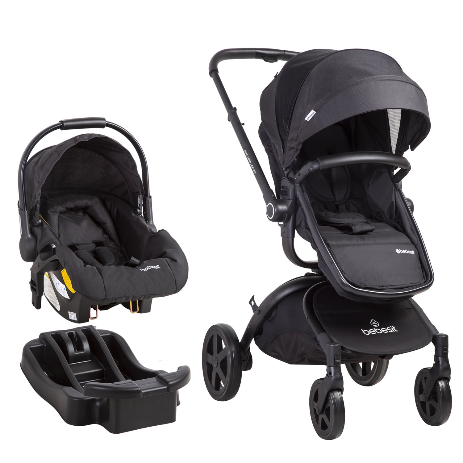 Bebesit - Coche Cuna Travel System Deluxe 360° Sx Negro