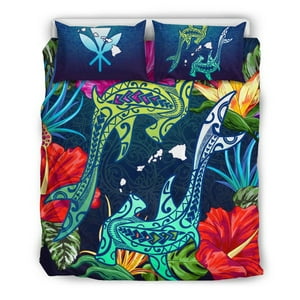 Milsleep - Juego De Cama Hawaii - Juego De Cama Hawaii Shark Tropical Color