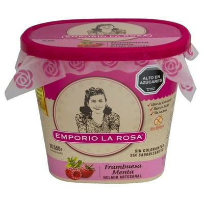 Helado Frambuesa Menta Pote 800 Ml Emporio La Rosa