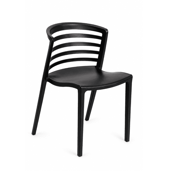 Silla Roma Negra de Polipropileno Resistente Moderna Apilable