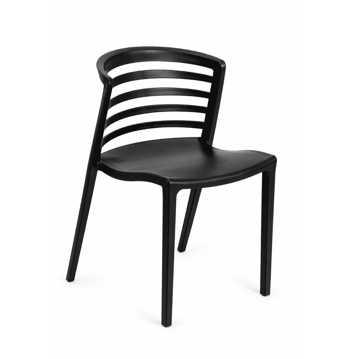 Moboi - Silla Roma Negra De Polipropileno Resistente Moderna Apilable