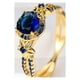 thumbnail image 1 of Retro Simple September Birthstone Sapphire Blue Round Zircon Finger Ring Gift For Women Girls 18K Gold Plated Jewelry, 1 of 3