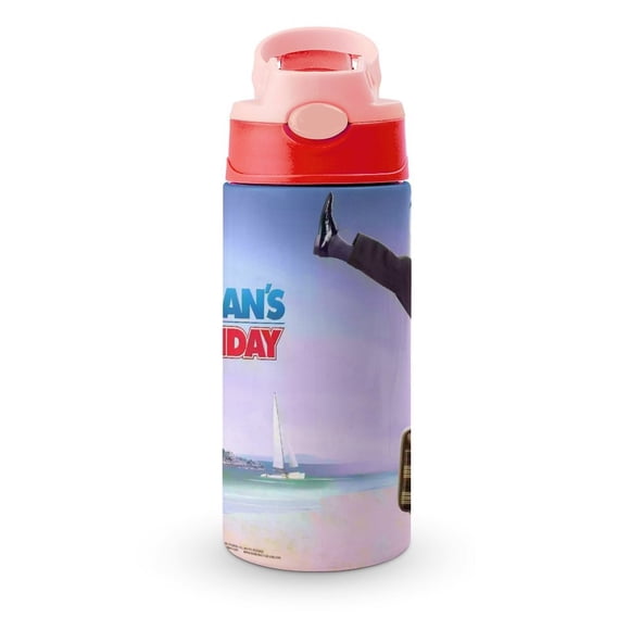 Mr. BeanBotella de Agua con Tapa Pop Top de Un Toque, Acero Inoxidable, a Prueba de Fugas, para Deportes, Botella Infantil rosa 12 oz